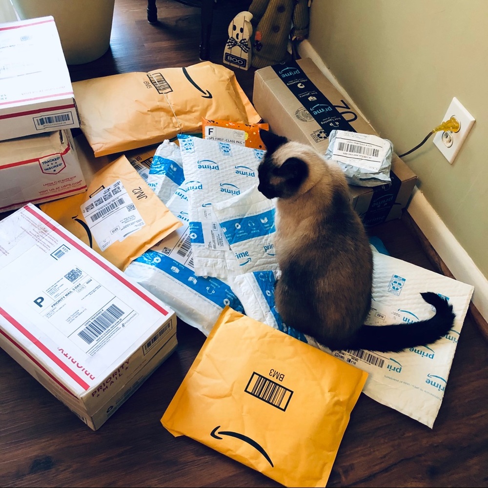 When you have 20+ packages to open before Hubby...
